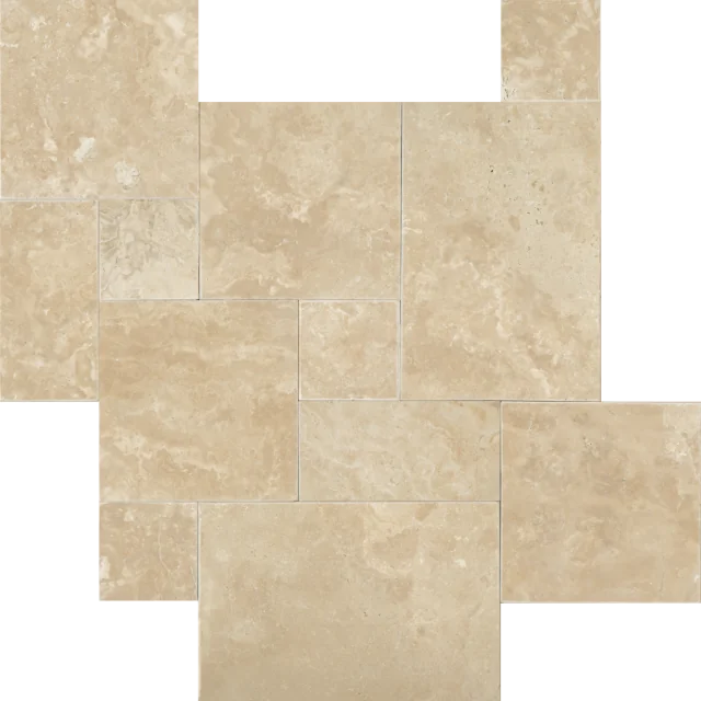 Durango Set 3cm Brushed & Light Chiseled Travertine Paver