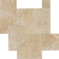 Durango Versailles Pattern Filled Brushed Light Chiseled Travertine Tile