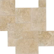 Durango Versailles Pattern Filled Brushed Light Chiseled Travertine Tile