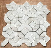 Wooden White 13x13 Hexagon Honed Marble Mosaic