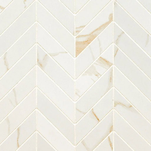 Eden Calacatta Chevron 12x15 Matte Porcelain Mosaic Tile