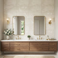 Ege Royale 18x36 Sandblasted Marble Tile — Bathroom vanity wall