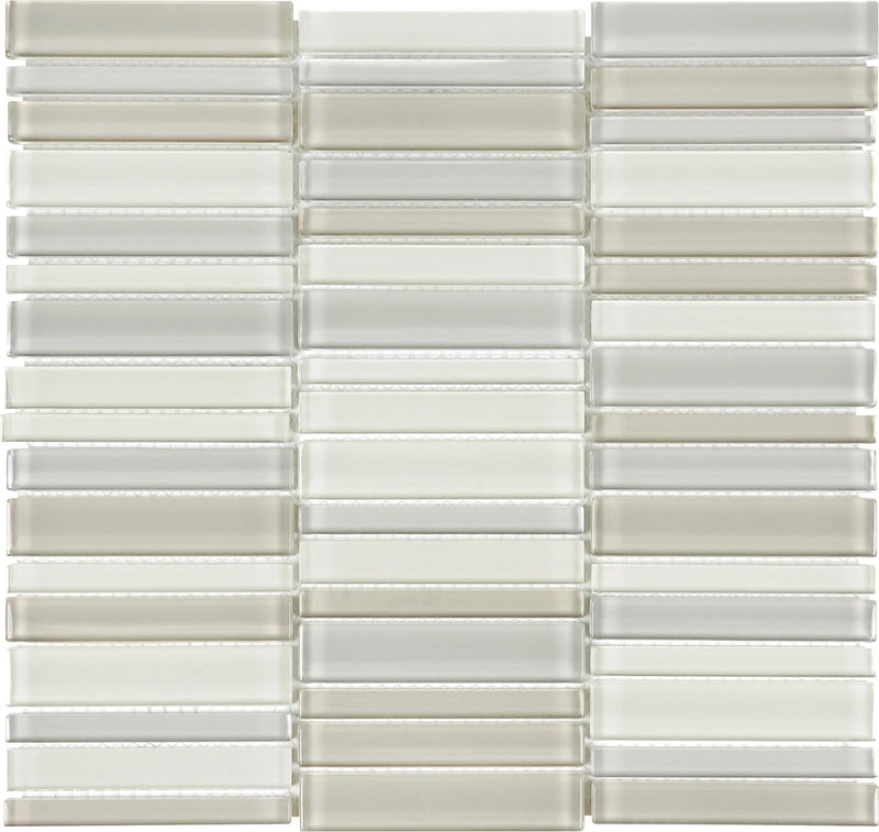 Element V Tile Element Natural Blend Stacked Glass Mosaic Tile — Solidshape