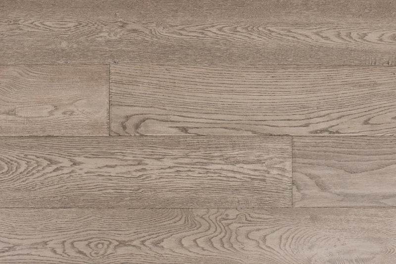 Elysian Ethereal Grey 7-1/2 in x Random Length (24 in - 75 in) Plank Wirebrushed, Urethane Engineered Oak Hardwood Flooring