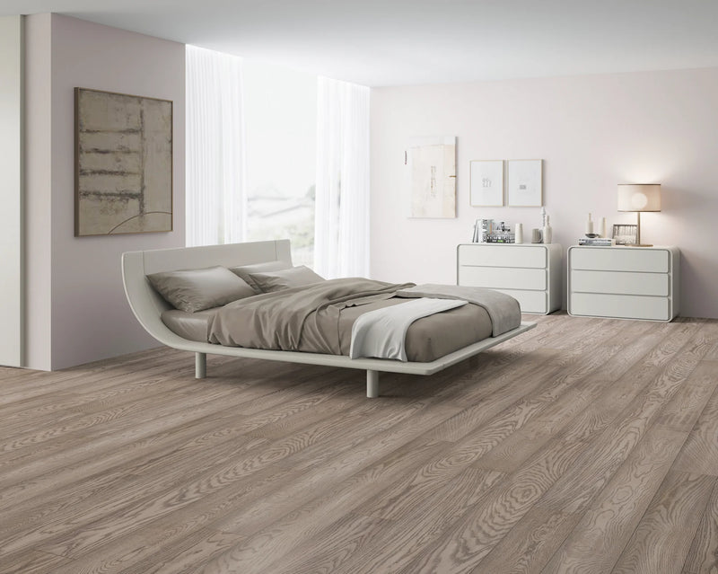 Elysian Ethereal Grey 7-1/2 in x Random Length (24 in - 75 in) Plank Wirebrushed, Urethane Engineered Oak Hardwood Flooring