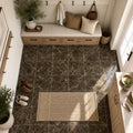 Emperador Dark 12x12 Select Polished Marble Tile — Mudroom floor