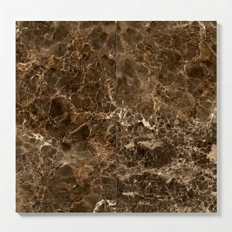 Emperador Dark Marble Tile 12x24 Polished close-up
