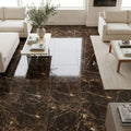 Emperador Dark Marble Tile 18x18 Polished — Family Room floor