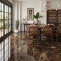 Emperador Dark Marble Tile 18x18 Polished — Living Room floor