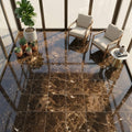 Emperador Dark Marble Tile 18x18 Polished — Sunroom floor