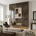 Emperador Dark Marble Tile 24x24 Polished — Living Room feature wall