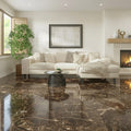 Emperador Dark Marble Tile 24x24 Polished — Living Room floor