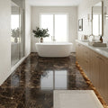 Emperador Dark Marble Tile 24x24 Polished — Primary Bath floor