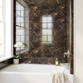 Emperador Dark Marble Tile 3x6 Polished — Bathroom tub surround edge