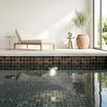 Emperador Dark (Spanish) Marble 1x1 Polished Mosaic — Swimming Pool pool interior tiling