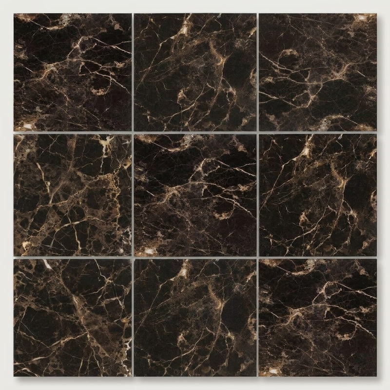 Emperador Dark (Spanish) Marble 12x12 Polished Tile close-up