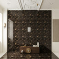 Emperador Dark (Spanish) Marble 12x12 Polished Tile — Hallway floor