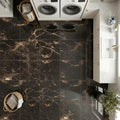 Emperador Dark (Spanish) Marble 12x12 Polished Tile — Laundry Room floor