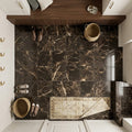 Emperador Dark (Spanish) Marble 12x12 Polished Tile — Mudroom floor