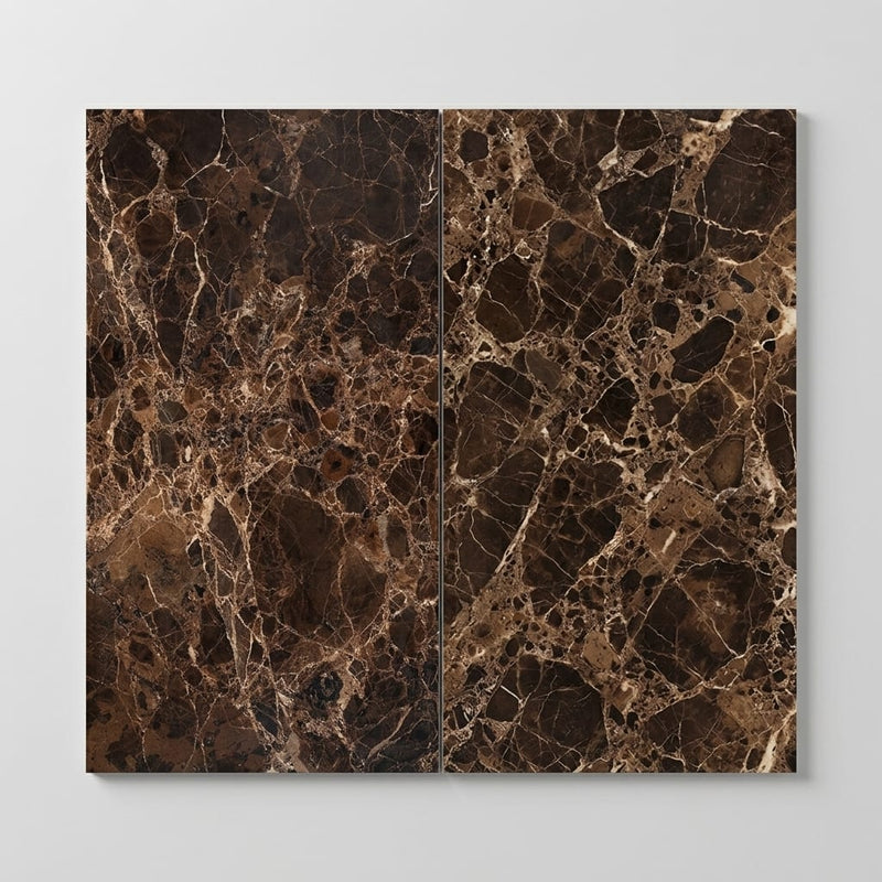 Emperador Dark (Spanish) Marble 12x24 Polished Tile close-up