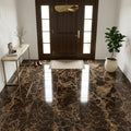 Emperador Dark (Spanish) Marble 18x18 Polished Tile — Foyer floor