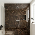 Emperador Dark (Spanish) Marble 24x24 Polished Tile — Bathroom shower wall