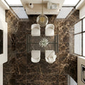 Emperador Dark (Spanish) Marble 24x24 Polished Tile — Dining Room floor