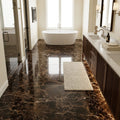 Emperador Dark (Spanish) Marble 24x24 Polished Tile — Primary Bath floor