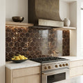 Emperador Dark (Spanish) Marble 3x3 Polished Hexagon Mosaic — Kitchen backsplash
