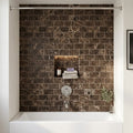 Emperador Dark (Spanish) Marble 3x6 Tumbled Tile — Bathroom tub surround