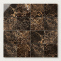 Emperador Dark (Spanish) Marble 4x4 Polished Tile close-up