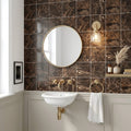 Emperador Dark (Spanish) Marble 4x4 Tumbled Tile — Powder Room wall