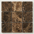 Emperador Dark (Spanish) Marble 5/8x5/8 Polished Mosaic close-up