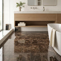 Emperador Dark (Spanish) Marble 6x12 Polished Tile — Bathroom floor