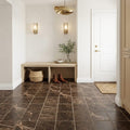 Emperador Dark (Spanish) Marble 6x6 Tumbled Tile — Mudroom floor
