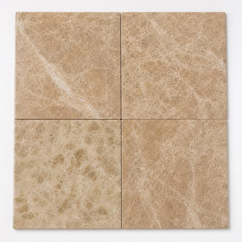 Emperador Light 18x18 Polished Marble Tile close-up
