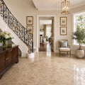 Emperador Light 18x18 Polished Marble Tile — Foyer floor