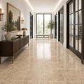 Emperador Light 18x18 Polished Marble Tile — Hallway floor