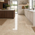 Emperador Light 18x18 Polished Marble Tile — Kitchen floor