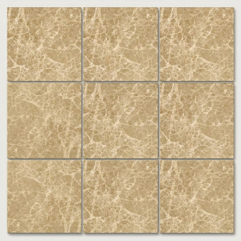 Emperador Light Marble 12x12 Polished Tile close-up