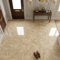 Emperador Light Marble 12x12 Polished Tile — Foyer floor