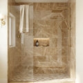 Emperador Light Marble 12x24 Polished Tile — Bathroom shower wall