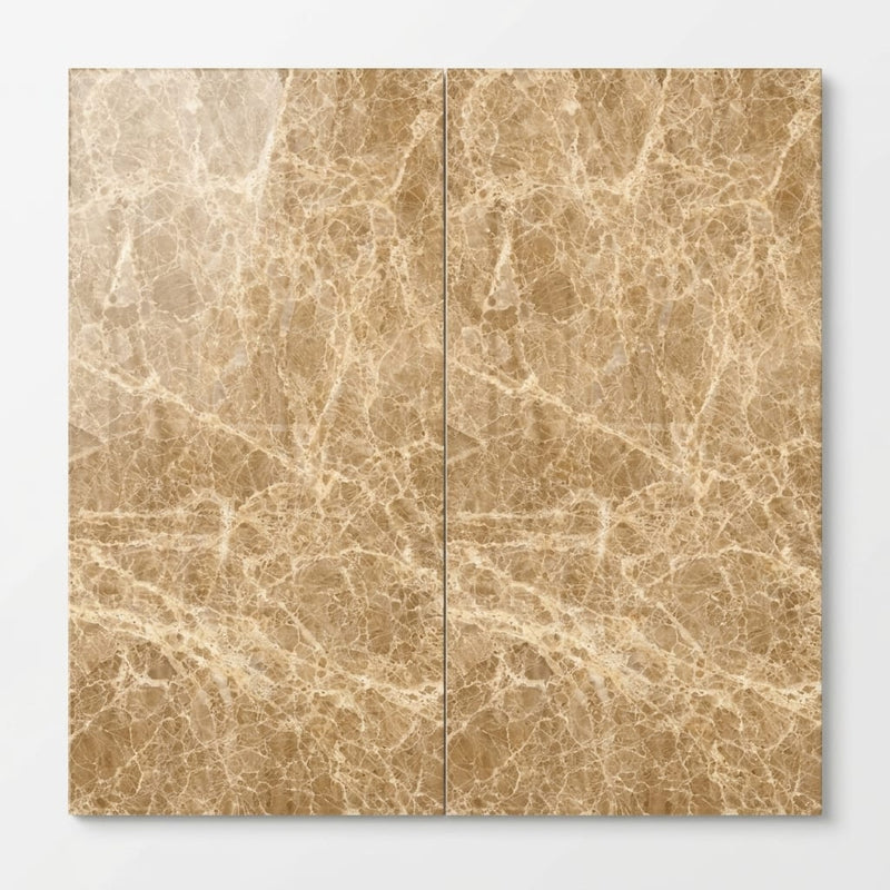 Emperador Light Marble 12x24 Polished Tile close-up