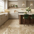 Emperador Light Marble 12x24 Polished Tile — Kitchen floor