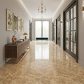 Emperador Light Marble 18x18 Polished Tile — Hallway floor