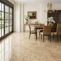 Emperador Light Marble 18x18 Polished Tile — Living Room floor