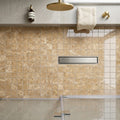 Emperador Light Marble 2x2 Polished Mosaic — Bathroom shower floor
