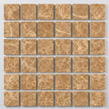 Emperador Light Marble 2x2 Polished Mosaic close-up