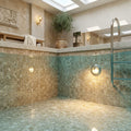 Emperador Light Marble 2x2 Polished Mosaic — Swimming Pool pool interior tiling