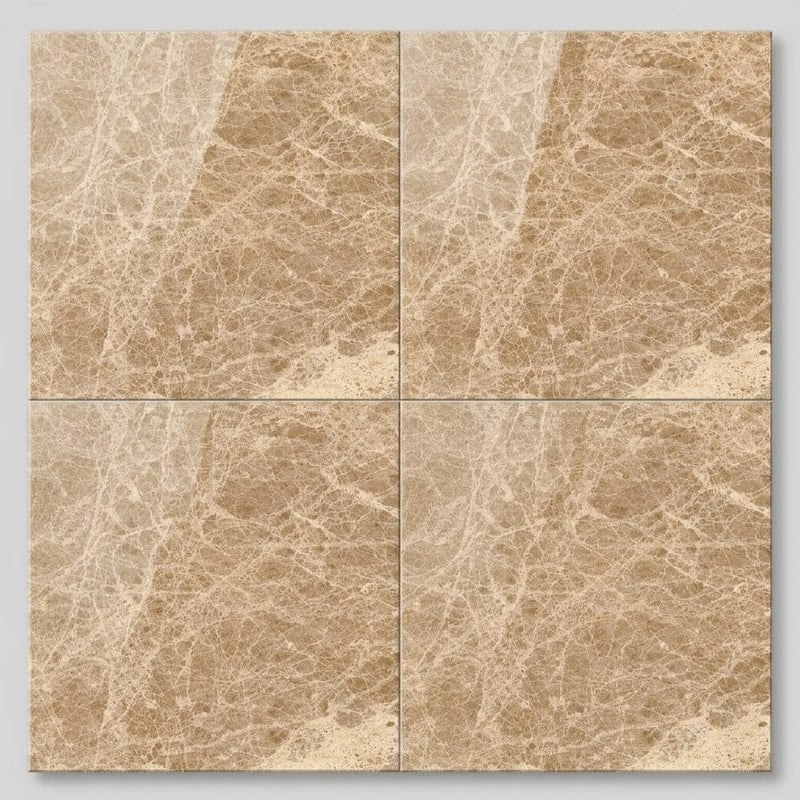 Emperador Light Marble 24x24 Polished Tile close-up